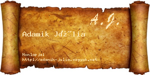 Adamik Júlia névjegykártya