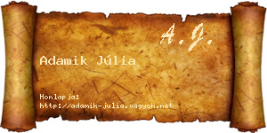 Adamik Júlia névjegykártya