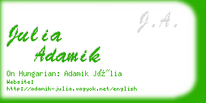 julia adamik business card